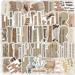 Cream and Brown quotes Design Stickers Set (pack of 15)